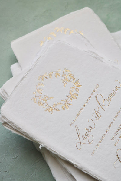 Hot Foil Printing: Elevating Handmade Paper Wedding Stationery with Elegance and Shine