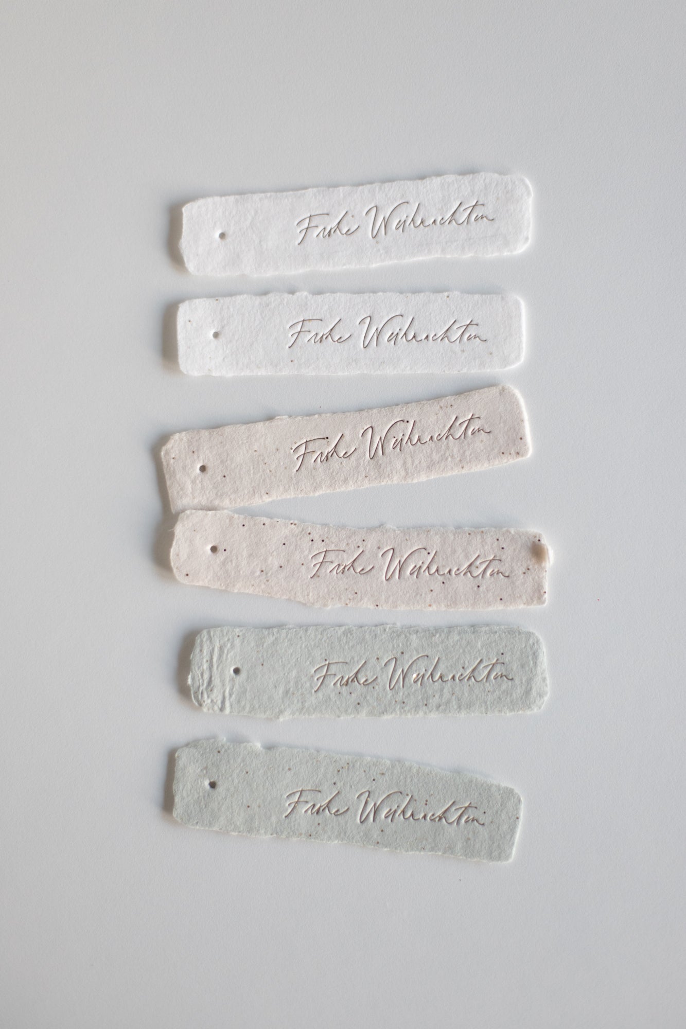 JOYEUX NOEL / Bone Glitter Small Letterpress Tags Set