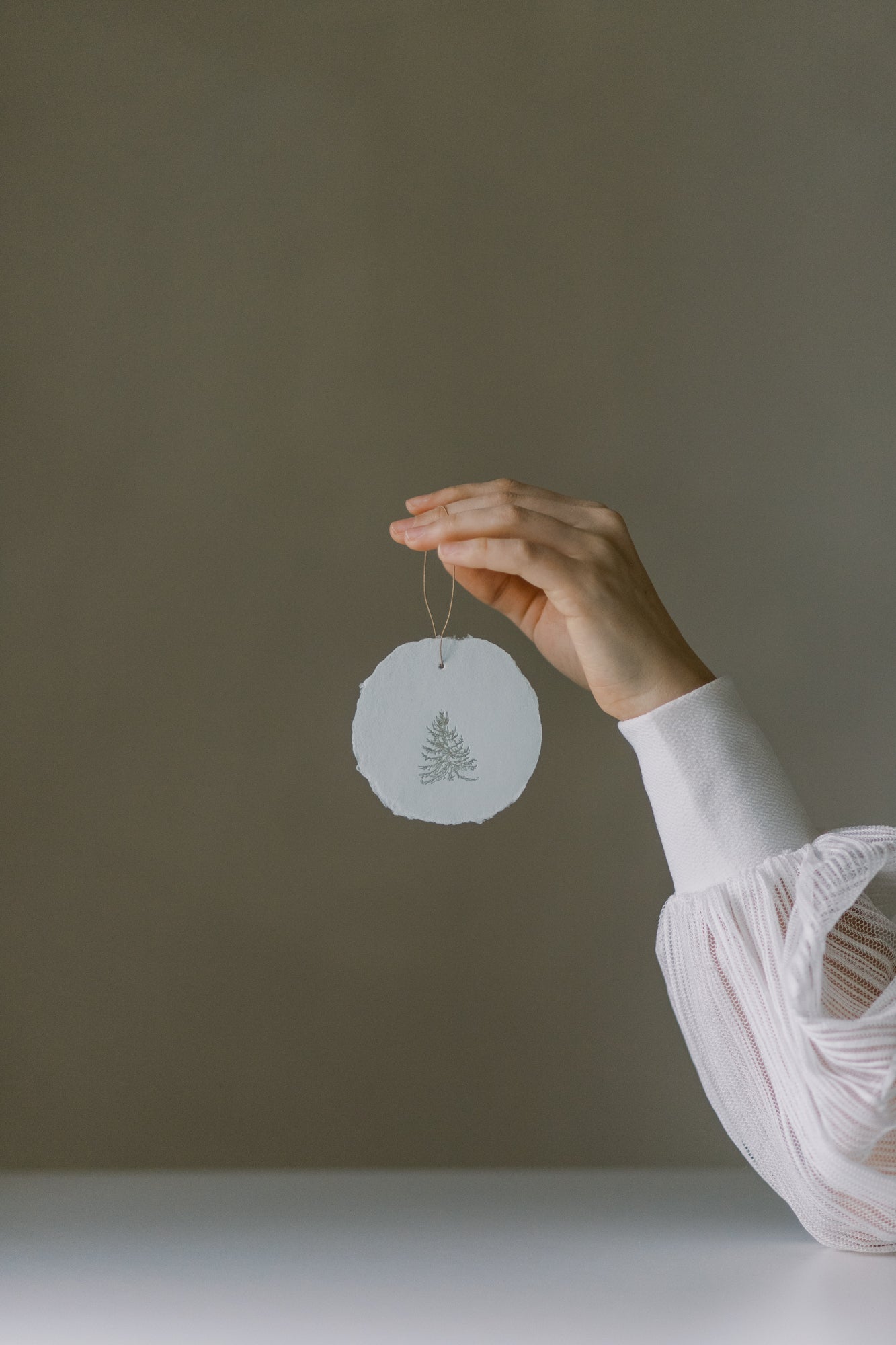 Tree / Letterpress Circle Gift Tags Set of 6