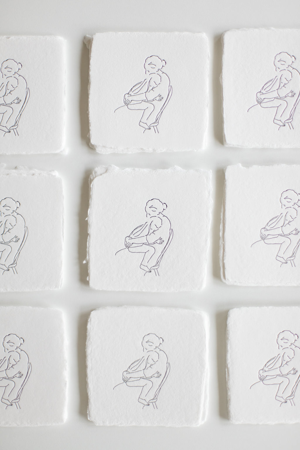 A MOTHER´S HUG / Letterpress Square Card Set of 6