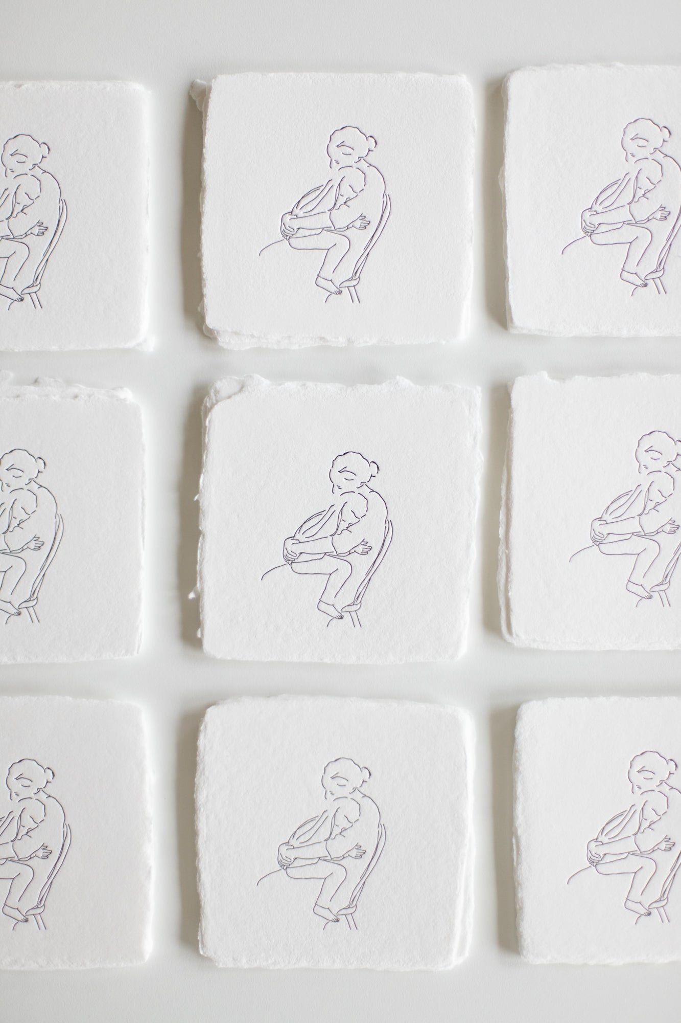 A MOTHER´S HUG / Letterpress Square Card Set of 6