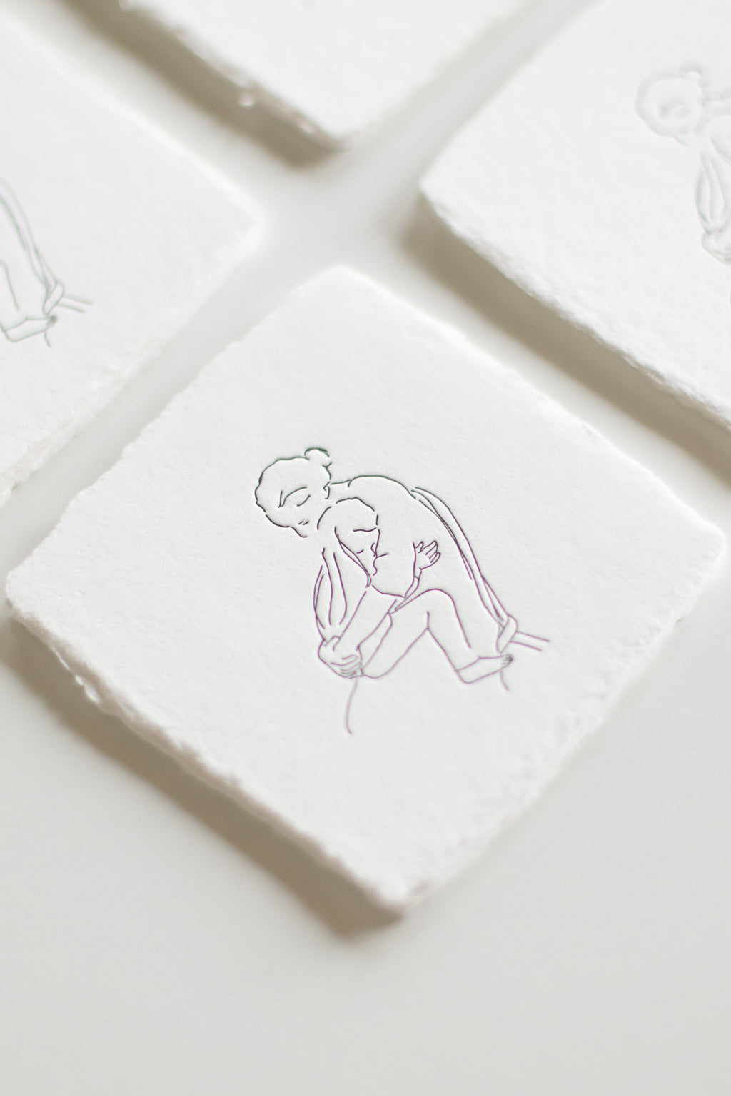 A MOTHER´S HUG / Letterpress Square Card Set of 6