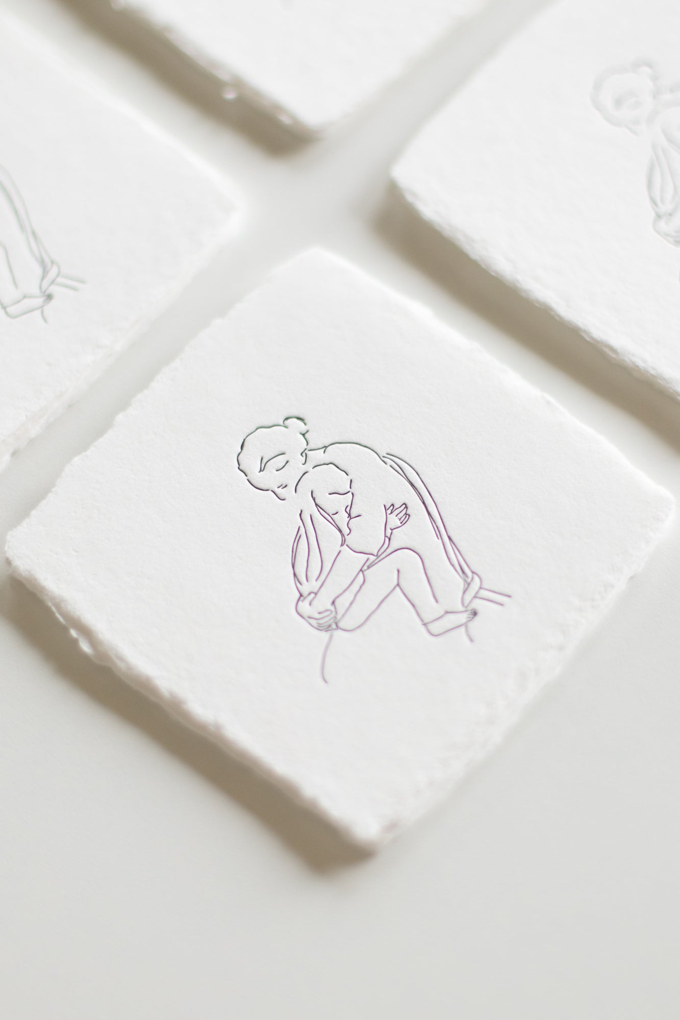 A MOTHER´S HUG / Letterpress Square Card Set of 6