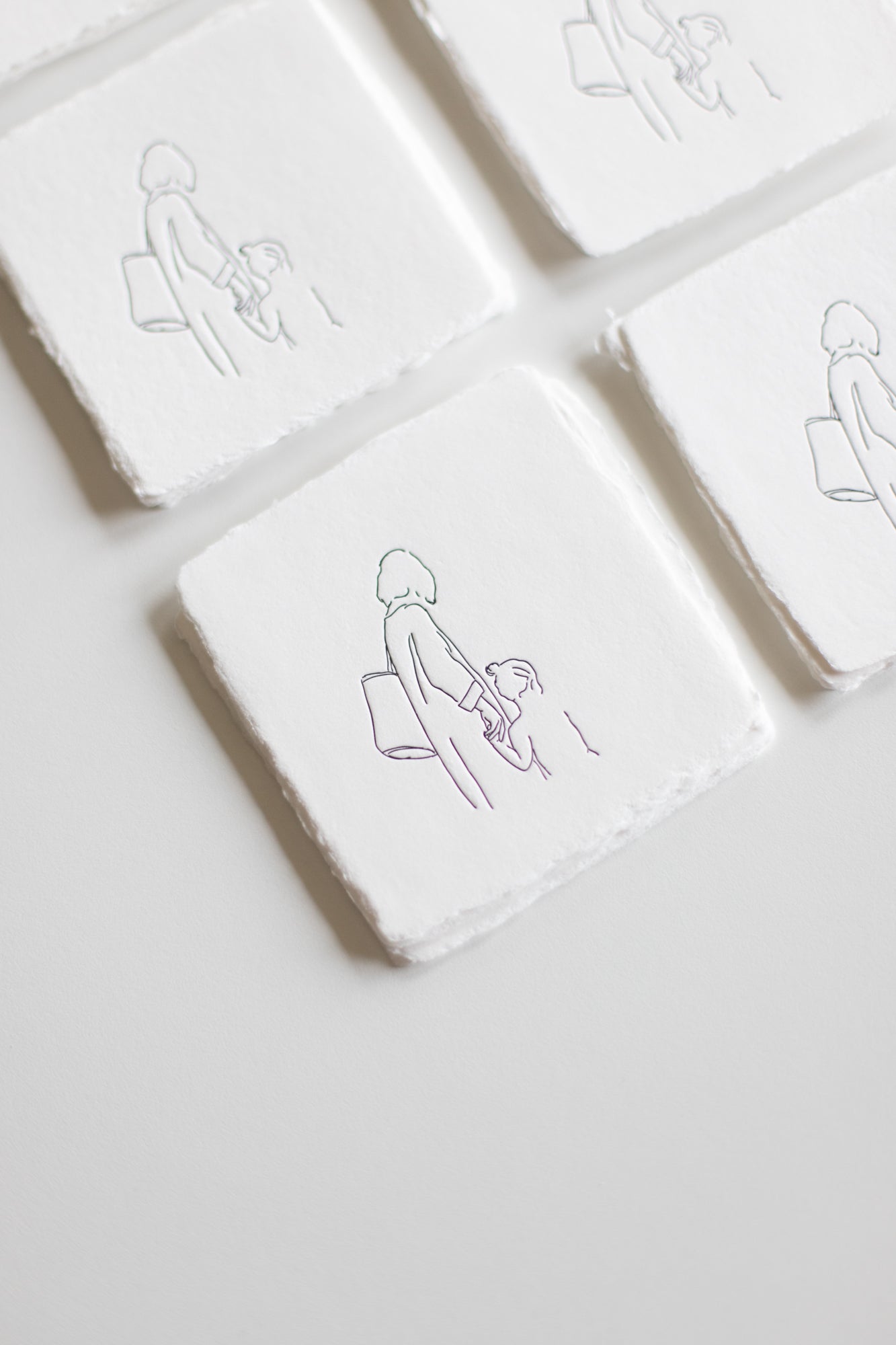 HOLD THEIR HANDS / Letterpress Square Card Set of 6