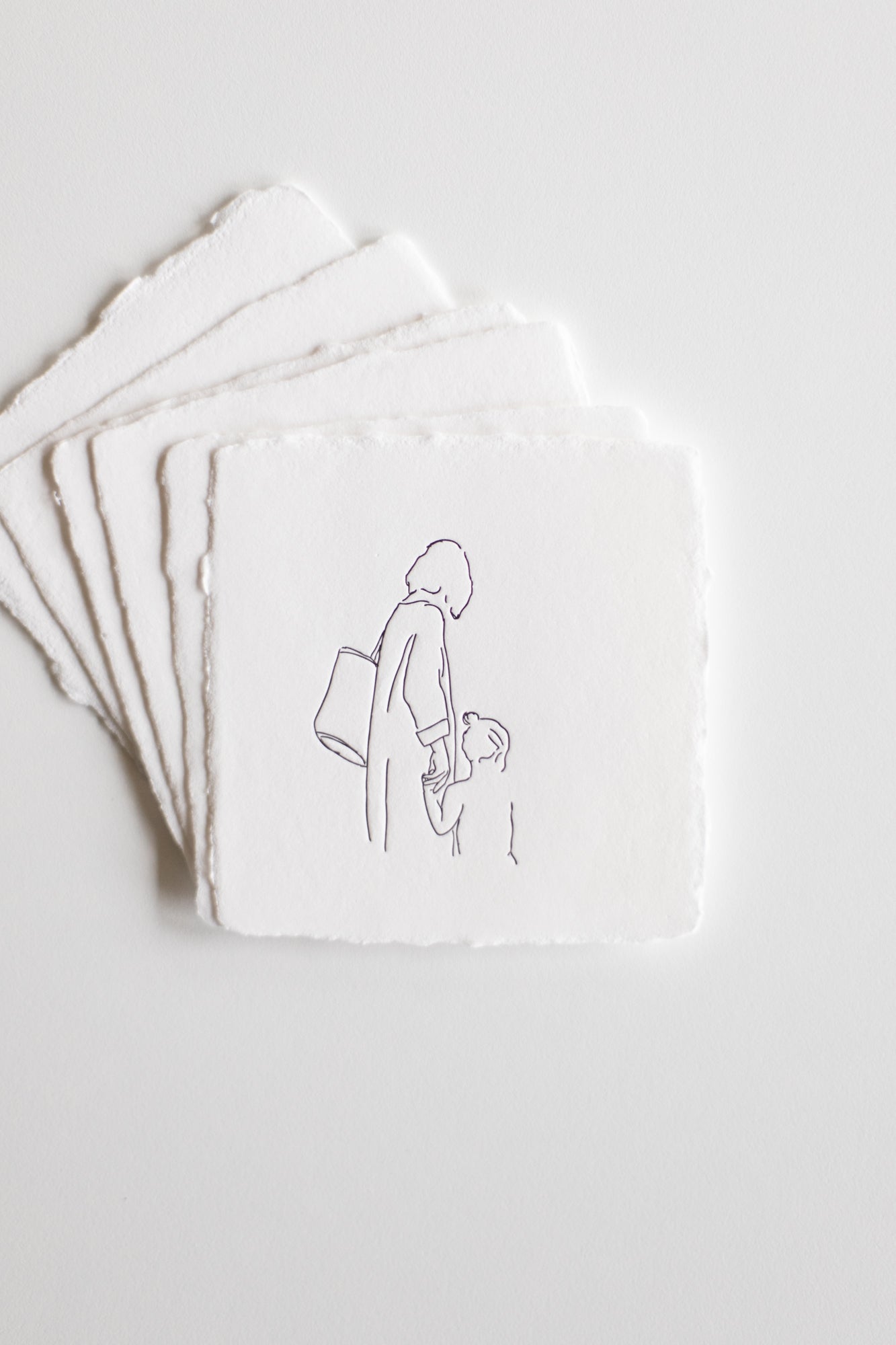 HOLD THEIR HANDS / Letterpress Square Card Set of 6