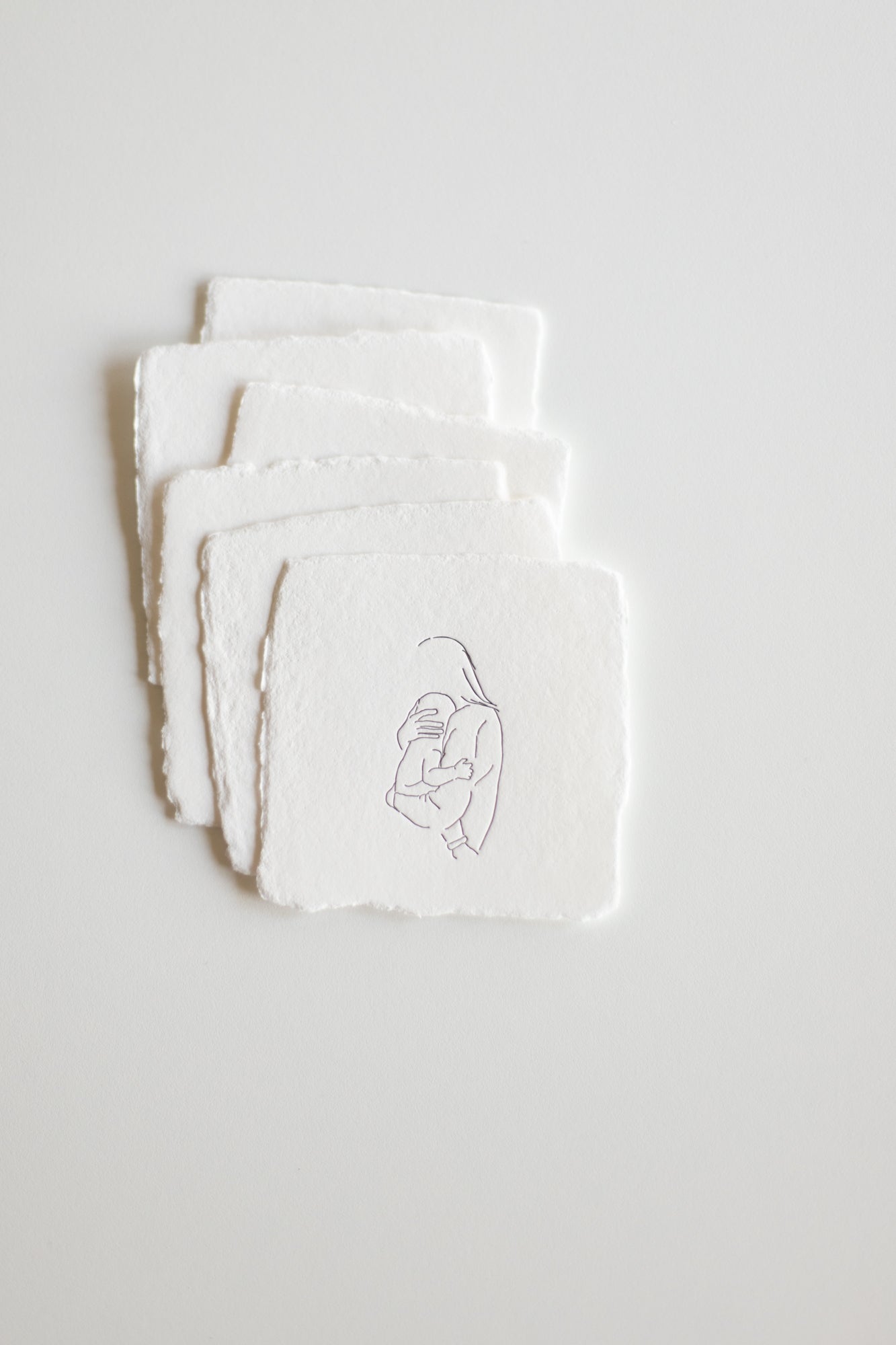 HOLD THEM TIGHT / Letterpress Square Card Set of 6