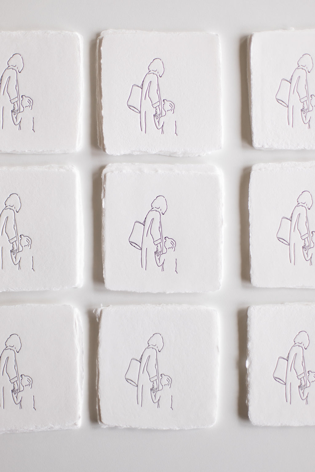 HOLD THEIR HANDS / Letterpress Square Card Set of 6