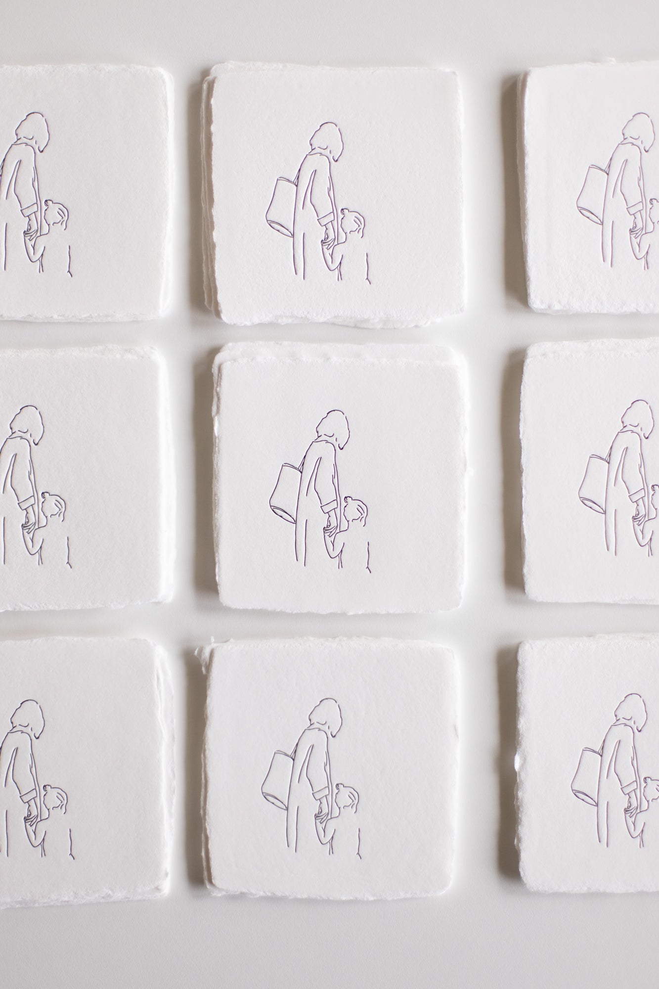 HOLD THEIR HANDS / Letterpress Square Card Set of 6