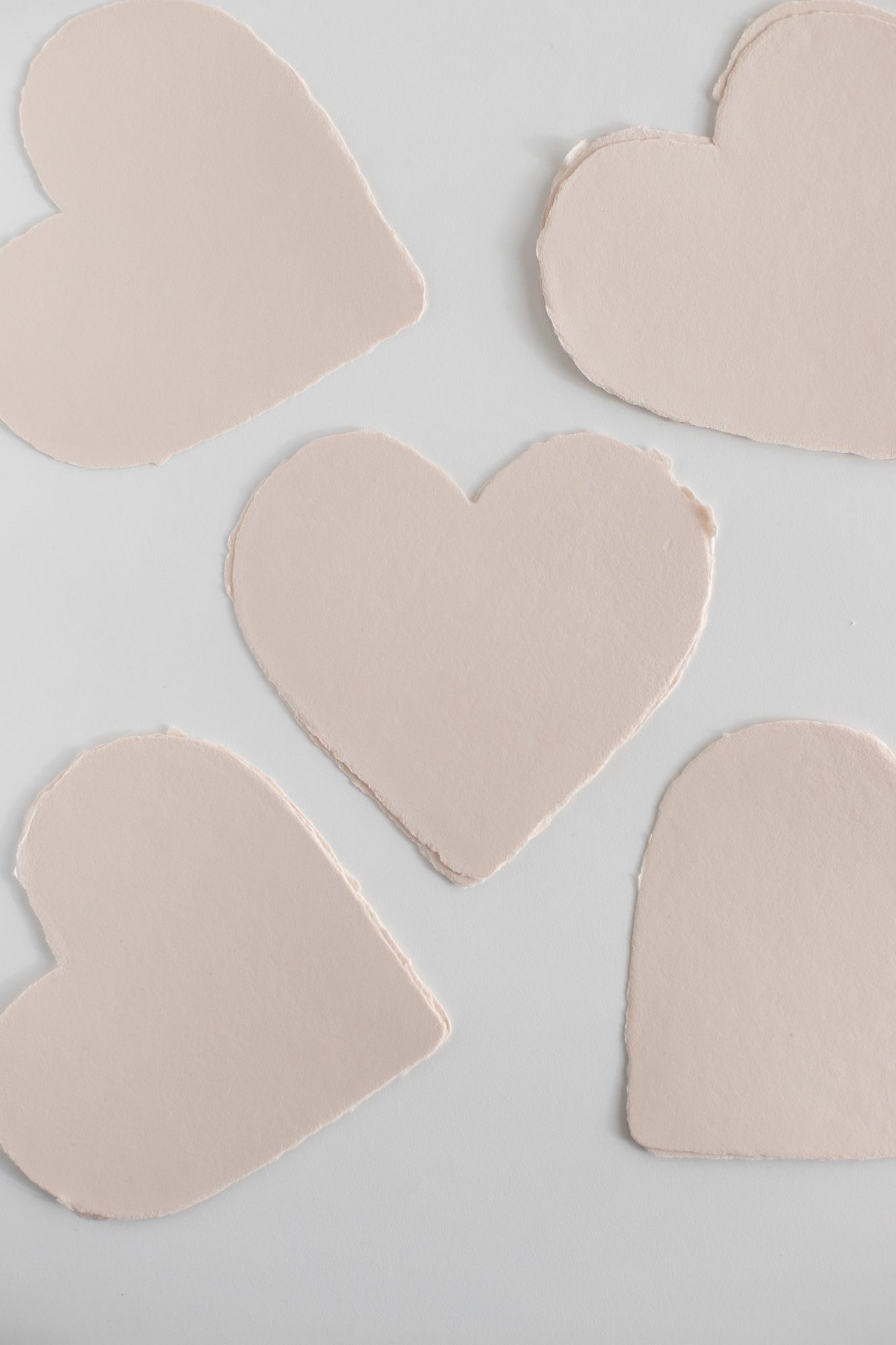 Pale Blush Heart Sheets 14cm