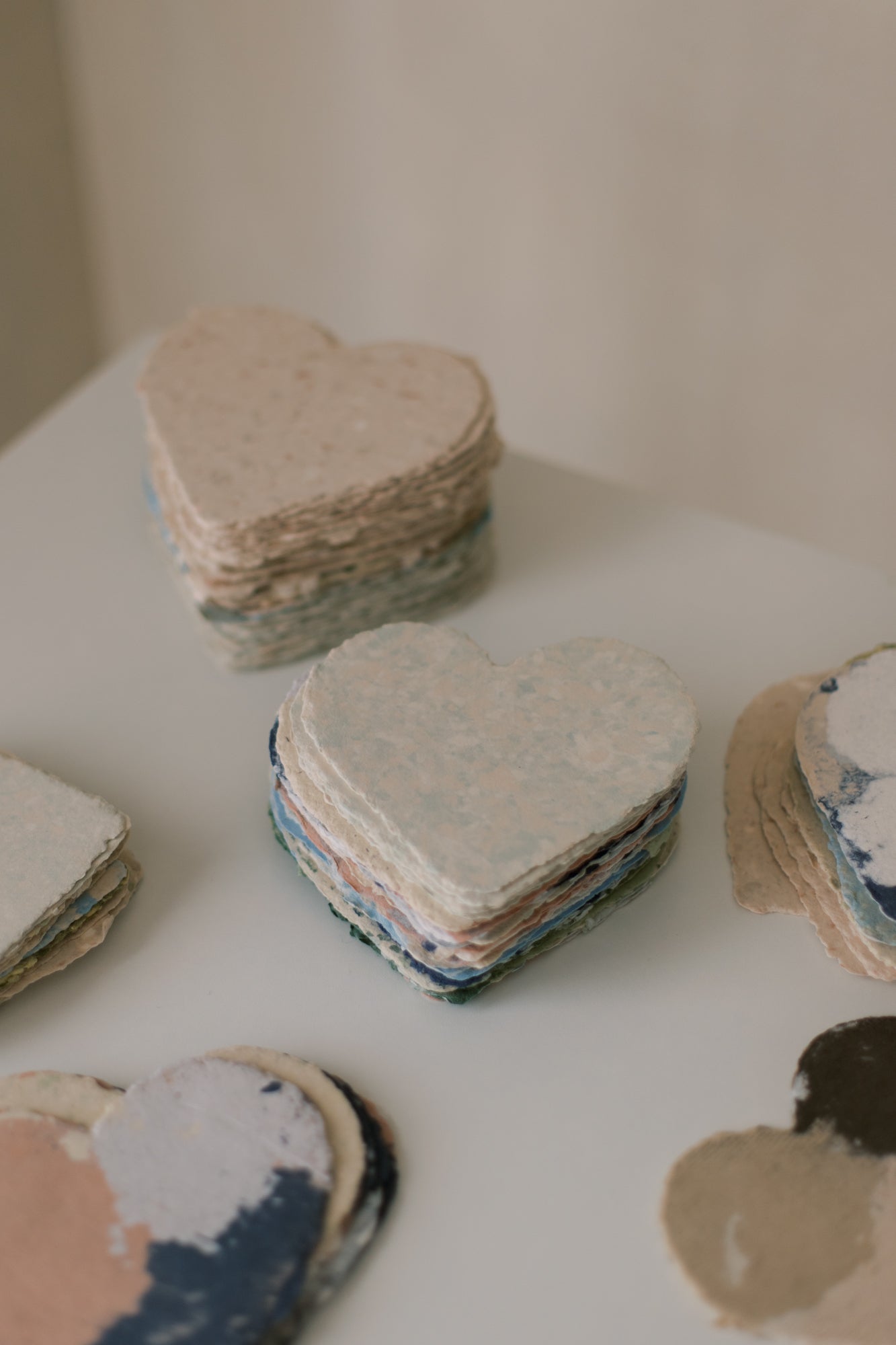 Patch Hearts / Handmade Recycled Paper Heart