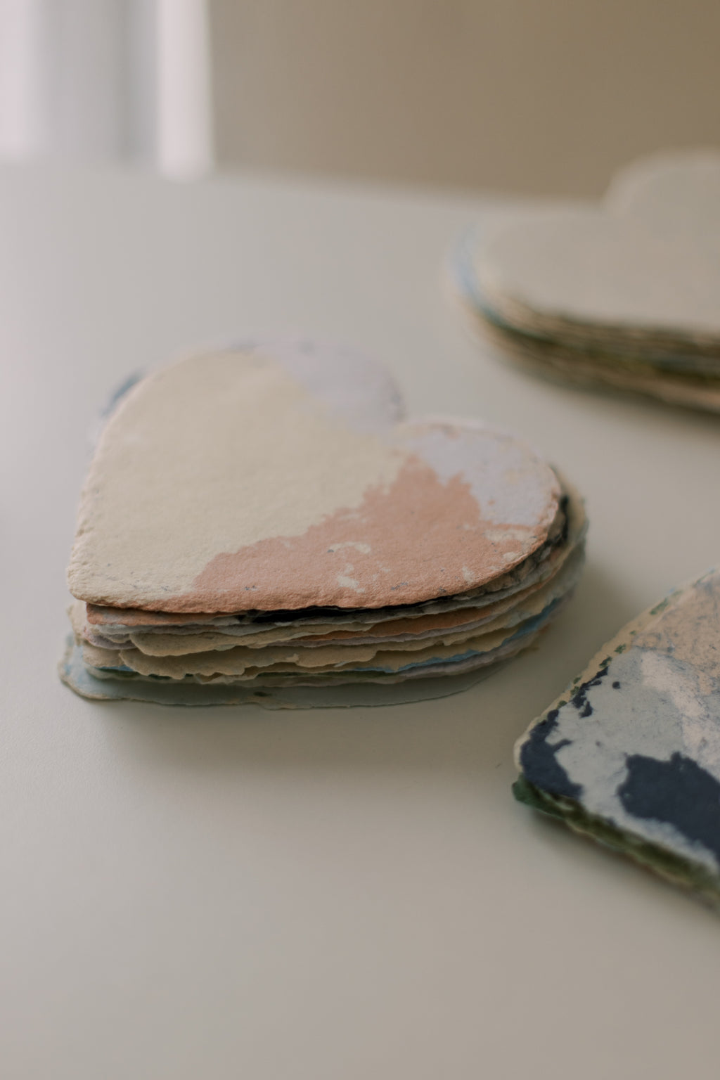 Patch Hearts / Handmade Recycled Paper Heart