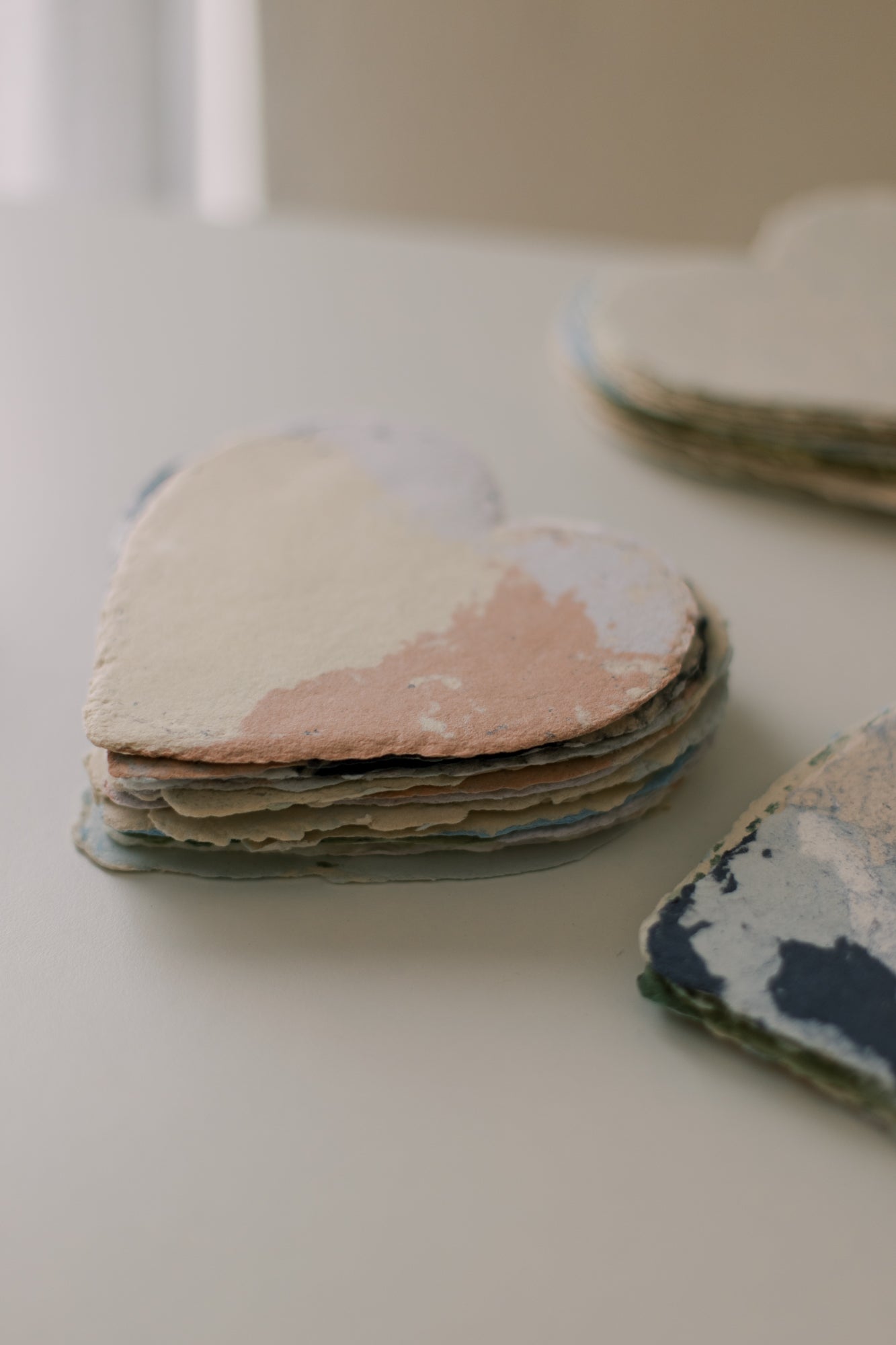 Patch Hearts / Handmade Recycled Paper Heart