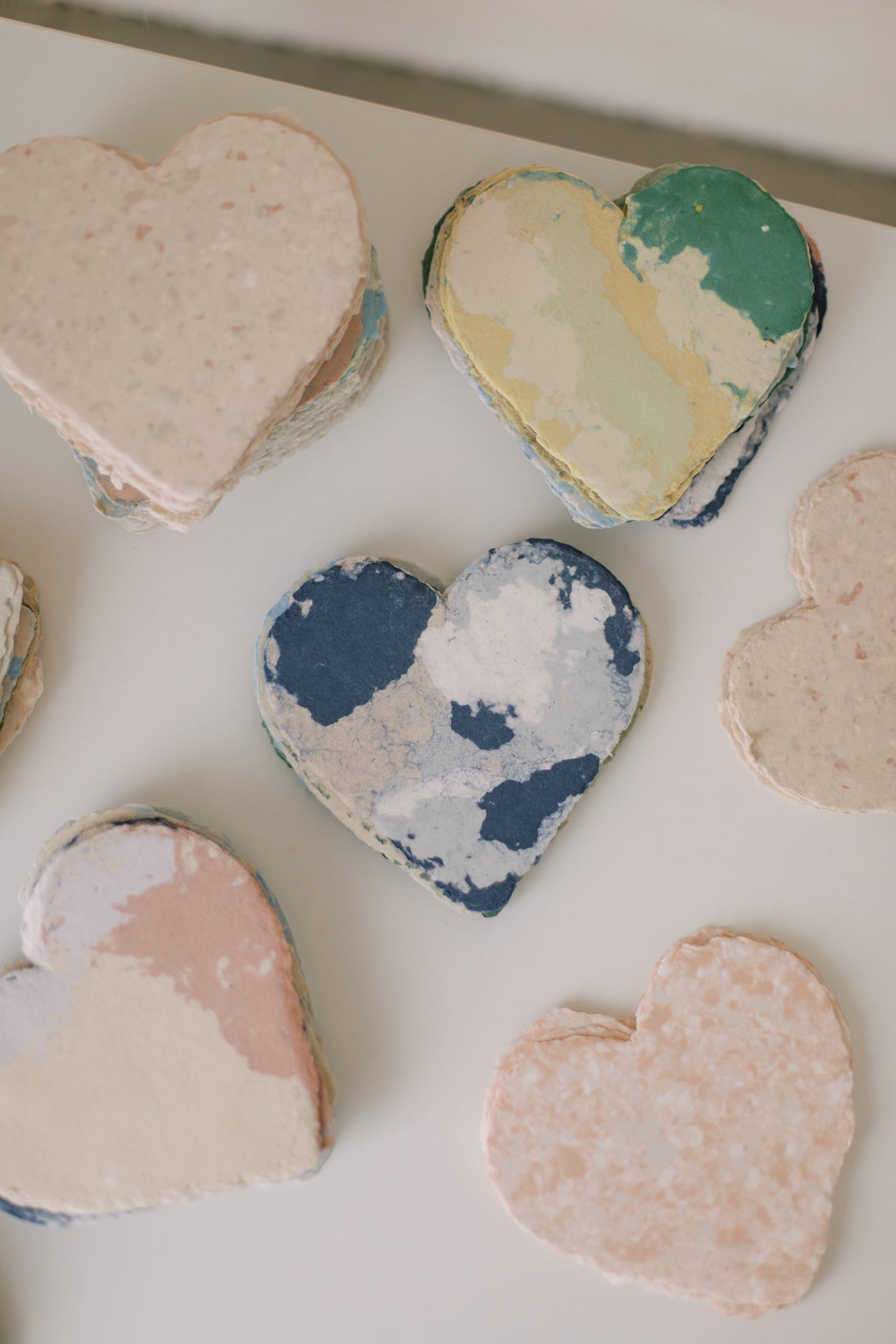Patch Hearts / Handmade Recycled Paper Heart