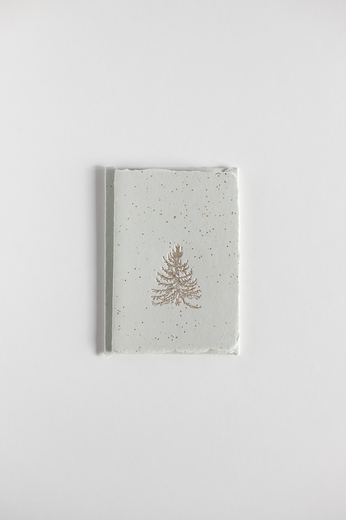 Tree / Sage Glitter Folded Card 4 BAR