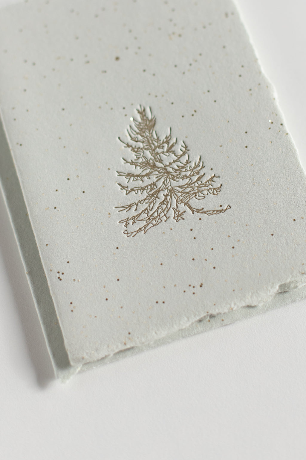 Tree / Sage Glitter Folded Card 4 BAR