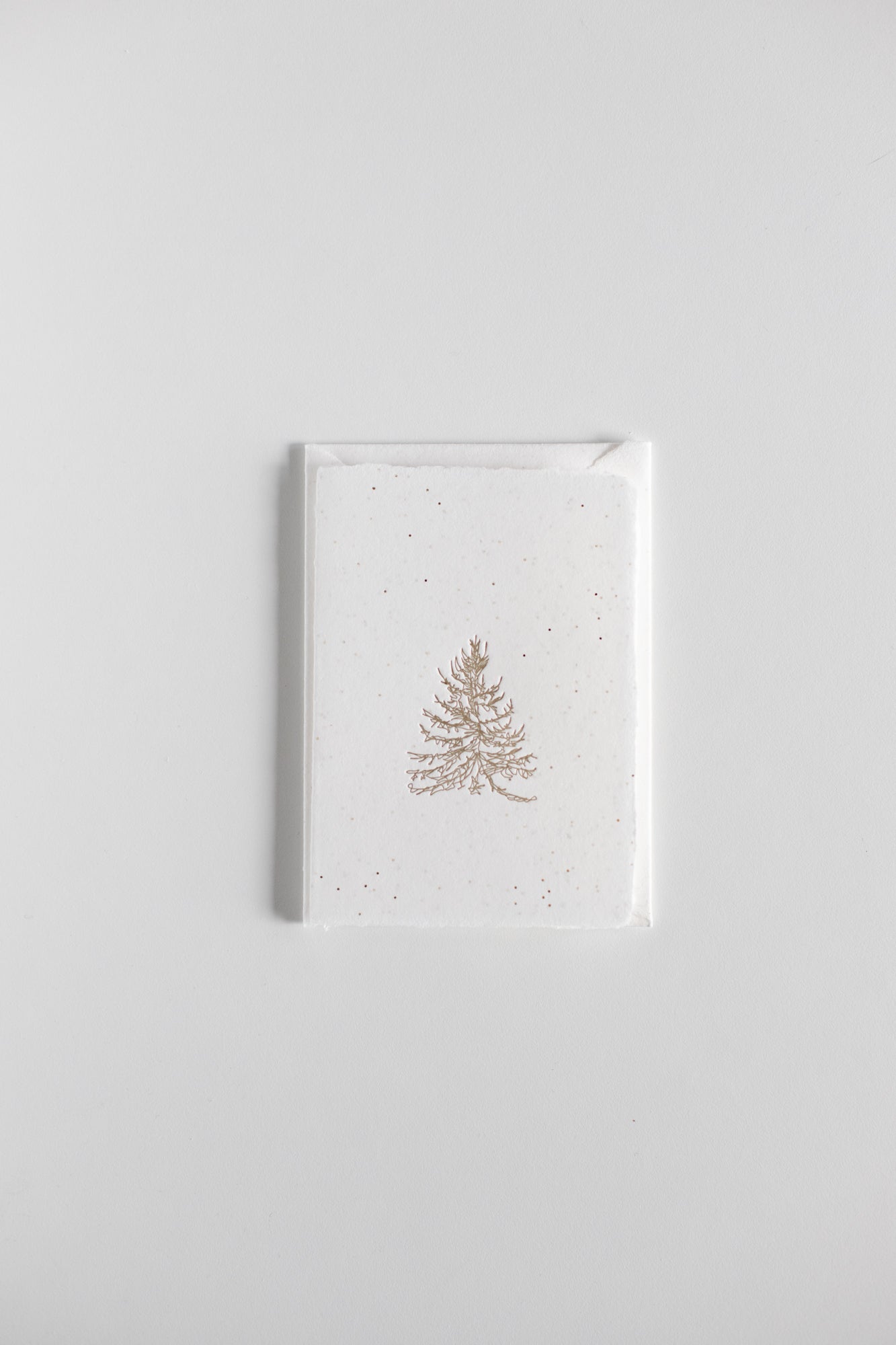 Tree / White Glitter Folded Christmas Card 4 BAR